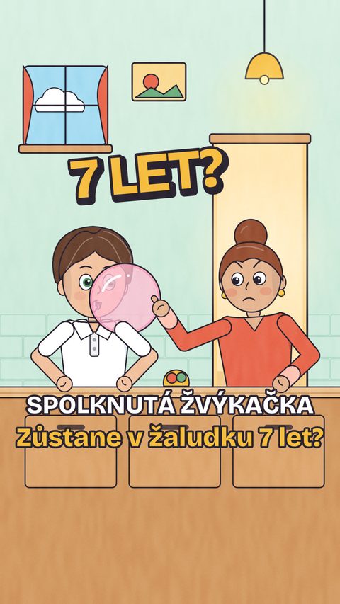 Obálka videa: Zůstane ti spolknutá žvýkačka v žaludku 7 let?